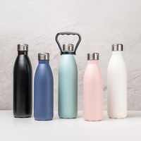 Bouteille d'eau isotherme en acier inoxydable, anti-fuite, avec bouchon à vis, réutilisable, portable, pour les sorties en plein air du week-end