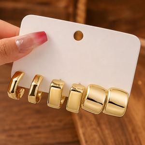 Nuevos Aretes de Aro Grandes en Forma de C con Gota de Agua Dorados de Moda para Mujer, Set de Joyería para Fiesta, Regalo, Aretes de Botón de Moda - Product Image 3