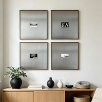 Impression sur toile encadrée de style Bauhaus en acier inoxydable, art moderne, décoration murale minimaliste, peinture décorative pour entrée, salle à manger