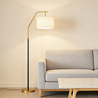 Lampe sur pied en métal nordique, abat-jour en tissu moderne, décoration de salon, lampe sur pied pour chevet