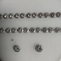 Ensemble de bijoux de luxe en zircon de la série Angel avec collier, bracelet et boucles d'oreilles, livré avec boîte, adapté à toutes sortes de fêtes