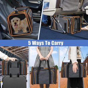 Pembawa hewan peliharaan sisi lembut dapat diperluas dengan bantalan bulu dan saku yang dapat dilepas, untuk pembawa hewan peliharaan perjalanan kucing/anak anjing - Product Image 2