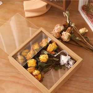 إطار الصورة على الوجهين شفاف ديي زهرة جافة خشبية إطار الصورة العينات عرض الزخرفية ضغط الزهور الظل مربع - Product Image 6