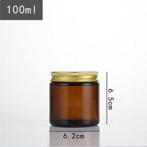 Brown <strong>Glass</strong> Candle Jar Aromatherapy Candle Holders <strong>Containers</strong> Aluminum <strong>Lid</strong> - Product Image 2