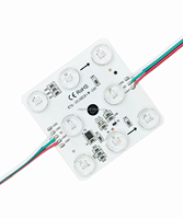 Modules LED RGBW carrés 5W DC24V programmables, module pixel blockchain IP67 pour éclairage publicitaire, boîte lumineuse de plafond