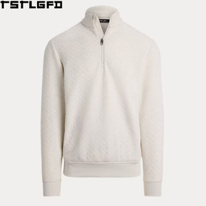 Sudadera acolchada de cuello alto para hombre, diseño de rombos, peso pesado, fabricantes de ropa al por mayor - Product Image 5