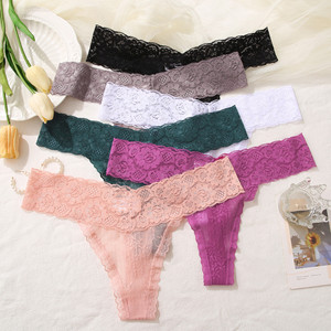 FF3122 Sexy mutandine perizoma in pizzo a vita bassa Bikini intimo nudo da donna intimo sfacciati slip Hipster T-Back perizoma da donna - Product Image 6