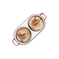 Horno Holandés para Hornear Pan de Masa Madre, Olla para Pan de Hierro Fundido Esmaltado