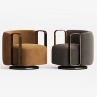 Fauteuil pivotant de luxe d'italie pour salon, loisirs, hôtel, Hall, post-moderne, accent, fauteuil canapé simple