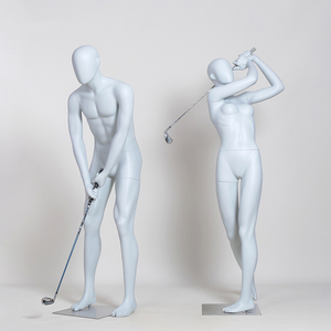 Venta al por mayor realista de fibra de vidrio mujer hombre de cuerpo completo deporte Golf Putting Swing Pose MANIQUÍ PARA palos de Golf exhibición de ropa - Product Image 2
