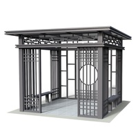 Nouveau pavillon d'extérieur en alliage d'aluminium de style chinois, véranda de jardin, pavillon d'ombrage en aluminium pour villa, pavillon paysager