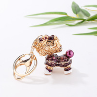 Mengda porte-clés chinois traditionnel lion cristal strass porte-clés haute Kylin lion danse porte-clés à vendre