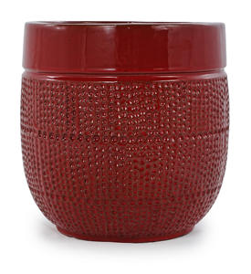 Grand pot à fleurs en céramique de style américain, couleur bordeaux, motif à pois, pour bonsaï, avec trou de drainage, pour jardin intérieur/extérieur, patio - Product Image 5