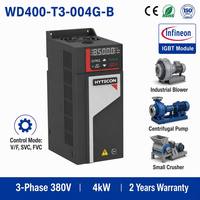 Contrôleur de moteur HYTECON ultra-stable 4kW 5.5HP VFD 3 380V, variateur de fréquence, entraînement AC, gestion thermique avancée du compresseur