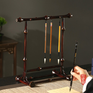 Zhuqi Pavilion Chinese Style Lacquered Bamboo Brush Holder Square Pen Stand For Calligraphy Desk Ornament Writing Implements - Product Image 4