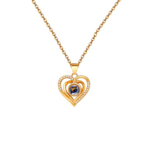 Collana con Proiezione '<span class=keywords><strong>Ti</strong></span> <span class=keywords><strong>Amo</strong></span>' in 100 Lingue, Design Creativo con Zirconi, Regalo Romantico di Lusso per Donne - Product Image 5