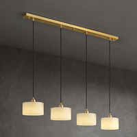 Lustre moderne minimaliste pour salle à manger, petit luminaire suspendu en laiton et marbre pour chambre, hall d'entrée et couloir