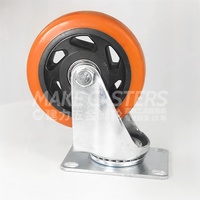 Roulette plaquée zinc orange avec frein roulette de chaise roulette à usage moyen PVC PP 2.5 3 4 5 pouces pour roue de chariot de meubles