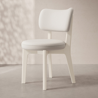 Chaise de salle à manger moderne en bois écologique avec revêtement en cuir et coussin pour la maison, le bureau, la salle à manger et le salon