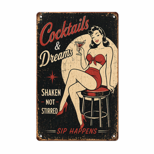 Vente <span class=keywords><strong>en</strong></span> gros de plaques métalliques personnalisées de style antique, avec motifs Pin-up Girl, pour la décoration murale vintage de restaurants, cafés, bars, pubs, clubs et cuisines. - Product Image 3