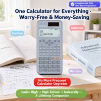 Calculatrice scientifique stationnaire fx-991ES PLUS-2 Nouvelle édition 2, affichage naturel, résolution d'équations matricielles et vectorielles, résolution d'équations différentielles, double alimentation
