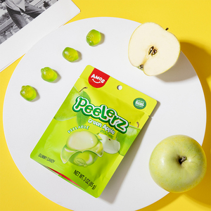 Amos peelerz Gummy trái cây hình dạng hương vị kẹo Jelly kẹo bán buôn màu xanh lá cây Táo peelable Gummy kẹo - Product Image 2