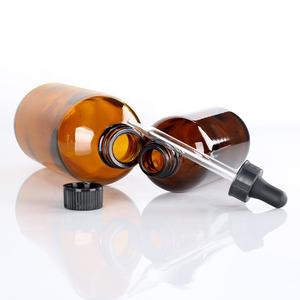 Competitive Price Essential Oil 250ml 500ml Amber Boston Round Glass <b>Bottle</b> With Black <b>Dropper</b> Cap - Product Image 2