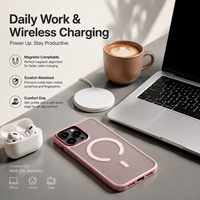Casing HP Magnetik Frosted TPU PC, Nuansa Mewah Anti-Kotoran, Pelindung N52, Penyangga, untuk 18 16 15 14 Pro Max