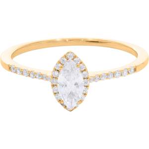 KEEVA JEWELS Bague de fiançailles en argent plaqué or Moissanite ronde et autre coupe avec halo Produit de haute qualité - Product Image 6