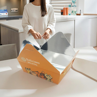 Cajas de comida coreanas para llevar, para pollo frito - Contenedores plegables, resistentes al aceite y aislantes para nuggets y muslos de pollo