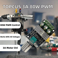 Module de commande de vitesse PWM TOPCUS 6V 12V 24V 28V 3A 80W pour moteur DC 1203BK Noir