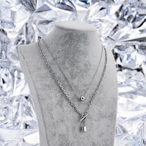 Collares de Hip Hop Más Vendidos para Mujer, Colgantes de Bola con Cierre, Joyería de Moda de Acero Inoxidable con Capas de 18K para Dama - Product Image 4