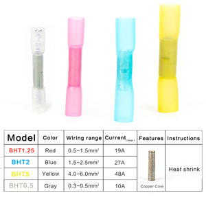 Chfrpu bht1.25 AWG 22-16 nhiệt co ngót mông nối cách điện không thấm nước nhiệt co lại uốn thiết bị đầu cuối dây nối 50 cái/túi - Product Image 2