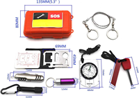 Kit de survie en plein air 11 en 1 en gros, équipement de survie d'urgence pour le camping, la randonnée et les aventures