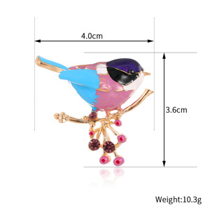 Japon corée coloré émail Animal <span class=keywords><strong>Birdie</strong></span> broche multicolore mignon petit oiseau broches broches vêtements Corsage accessoires - Product Image 2