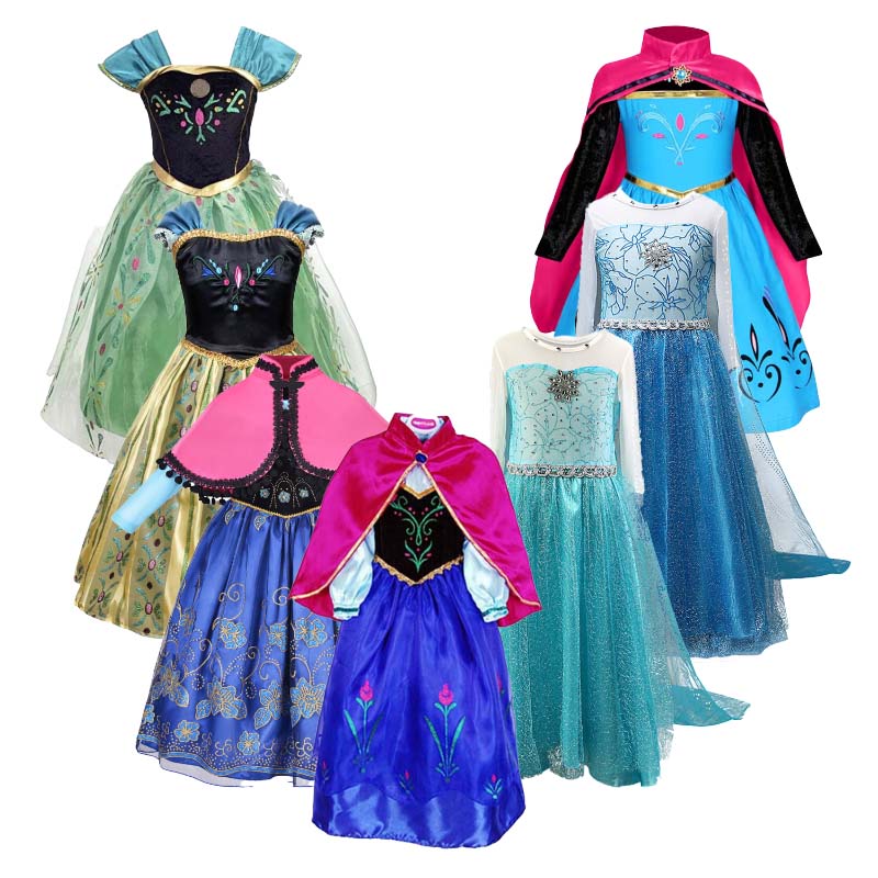 Disfraz de Elsa para niñas, vestido de princesa para Halloween, Bella Durmiente, Blancanieves Disfraz de Elsa para niñas, vestido de princesa para Halloween, Bella Durmiente, Blancanieves