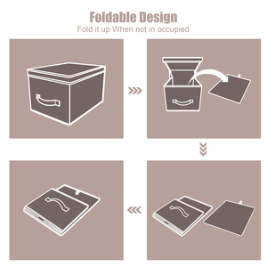 Cajas de almacenamiento plegables de alta calidad con tapa superior Impresión personalizada Ropa de juguete para el hogar Contenedores de almacenamiento plegables para armario - Product Image 5