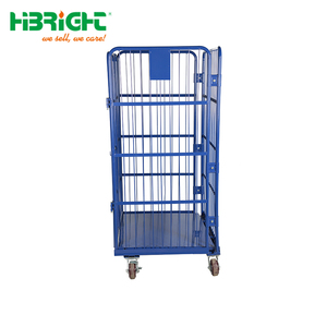 Contenedor de Paletización Enrollable Apilable de Acero Galvanizado, Carro Logístico, Jaula de Almacenamiento Móvil que Ahorra Espacio para Supermercados - Product Image 6