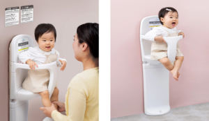 Silla Alta Plegable Blanca para Niños, Asiento de Bebé para Baño en Estaciones de Tren y Aeropuertos - Product Image 4