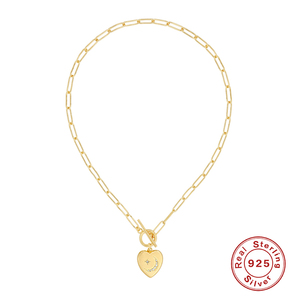 Collares con Colgante de Corazón Minimalistas ROXI para Mujer, Collar con Cadena de Clip - Product Image 2