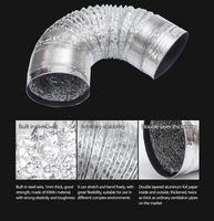 Tuyau de ventilation mural renforcé en aluminium, résistant aux flammes et à la chaleur, flexible, pour l'évacuation des fumées
