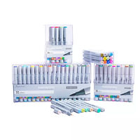 Ensemble de stylos marqueurs permanents à double pointe de qualité supérieure, encre à base d'alcool, pour papier, 6 mm de largeur de traçage, non toxique, 216 couleurs