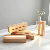 Base de lampe LED 3D en bois, support de lampe de nuit USB en acrylique, support de lampe rectangulaire, support de lampe de table avec logo, décoration de chambre