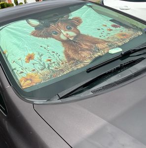 Susan Luxury Dogs Digital Printing Polyester Fiber 1pcs Foldable Universal Fit <strong>Car</strong> Windshield/Sunroof Sun Shade <strong>Heatshield</strong> - Product Image 5