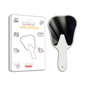 Dental Hand <b>Mirror</b> Tooth Shape <b>Plastic</b> <b>Mirror</b> For Oral Care White Color With Handle - Product Image 1