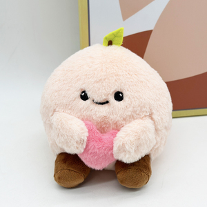 Llavero de Peluche de Durazno Suave de 15 cm con Corazón Rosa, Bonito Juguete de Peluche de Fruta, Colgante Esponjoso, Accesorios para Muñecas, Regalos de Cumpleaños - Product Image 4