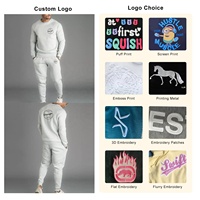 JL0105E Ensemble de sweat-shirt à col rond en coton éponge française personnalisé de gros Survêtement de jogging pour hommes avec impression bouffante