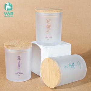 Envase YAN de Alta Calidad, Cilindro Vacío de Boca Ancha de 150g, Frasco de Vidrio Grueso Transparente Esmerilado para Velas Aromáticas con Bambú Original - Product Image 2
