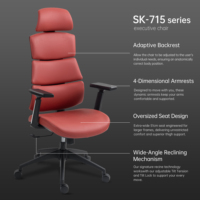 Fauteuil de bureau exécutif en cuir avec soutien latéral dynamique, design en arête de poisson