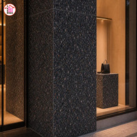Panneau de façade de magasin personnalisé en terrazzo noir moucheté, socle d'exposition, comptoir solide, mobilier commercial – Approvisionnement direct usine
